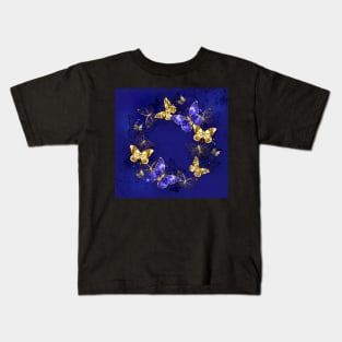 Round Dance of Sapphire Butterflies Kids T-Shirt